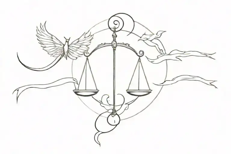balance between religious good and evil tattoo design idea