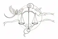 balance between religious good and evil tattoo design idea