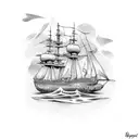 ship tattoo design idea
