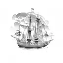 ship tattoo design idea