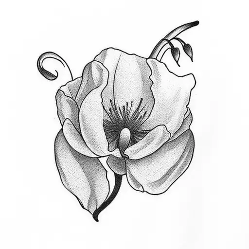 Generate a black tattoo design for my wrist featuring a snowdrop flower symbolizing new beginnings and the arrival of sp tattoo design idea