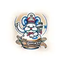 bourbon barrel with Pilsbury doughboy tattoo design idea