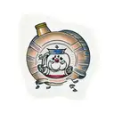 bourbon barrel with Pilsbury doughboy tattoo design idea