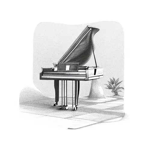 sol key and a piano tattoo design idea