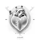 heart with 3 names tattoo design idea