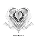 heart with 3 names tattoo design idea