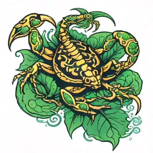 scorpion on back of frog tattoo design idea