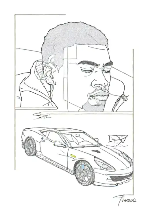 Frank ocean white Ferrari tattoo design idea