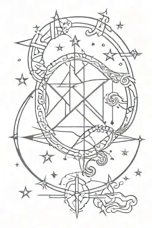 Sagittarius, Scorpio, cancer, Capricorn star sign tattoo design idea