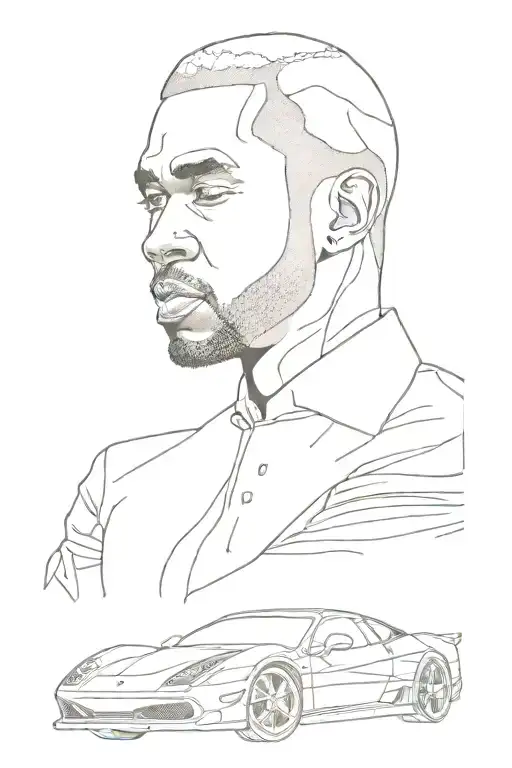 Frank ocean white Ferrari blond album cover tattoo design idea