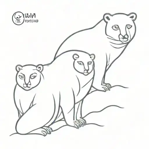owl and polar bear  tattoo design idea