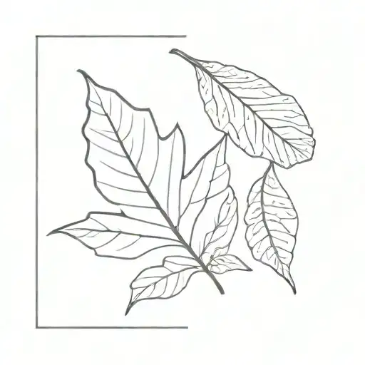 stippling leafs spreading tattoo design idea