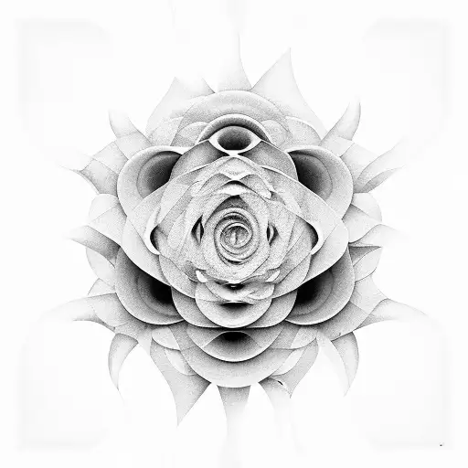 Fibonacci spiral inspired in nature, plants, flowers. tattoo design idea