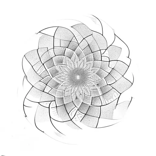 Fibonacci spiral inspired in nature, plants, flowers. tattoo design idea