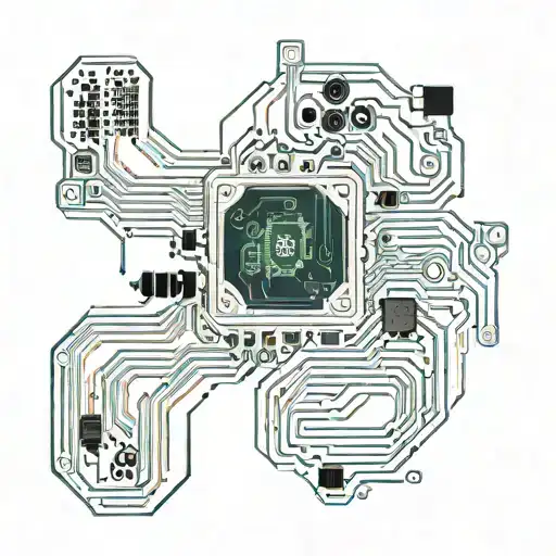computer circuit board with cpu on the left side  tattoo design idea