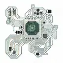 computer circuit board with cpu on the left side  tattoo design idea