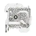 computer circuit board with cpu on the left side  tattoo design idea