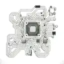 computer circuit board with cpu on the left side  tattoo design idea