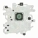 computer circuit board with cpu on the left side  tattoo design idea