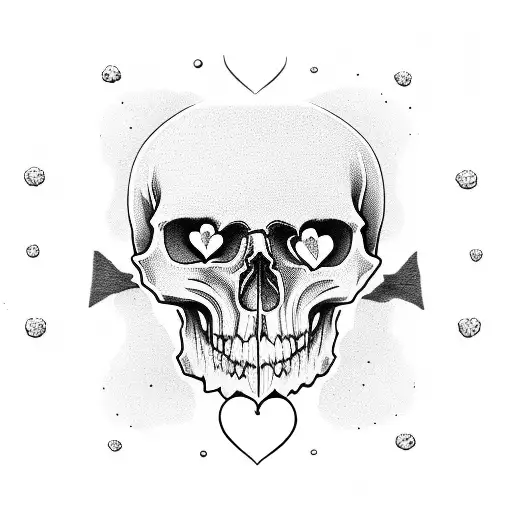 love, 12/23/23, strong, skull, marriage, forever tattoo design idea