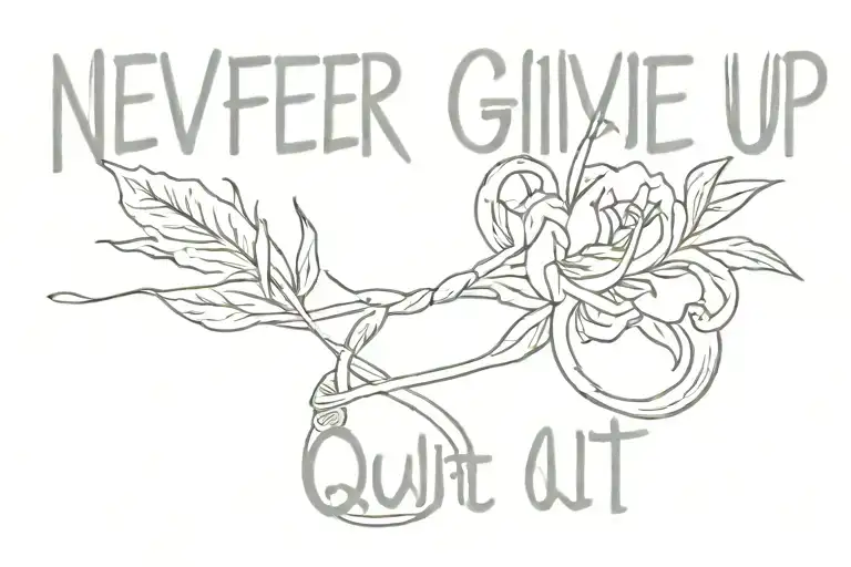 never give up never give in never quit smoking tattoo tattoo design idea