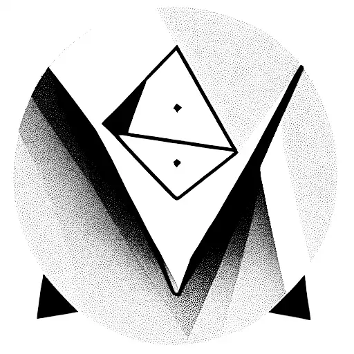 cyberpunk, geometric, mechanical, futuristic, thick lines, dark black, industrial tattoo design idea