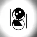 cyberpunk, geometric, mechanical, futuristic, thick lines, dark black, industrial tattoo design idea