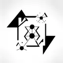 cyberpunk, geometric, mechanical, futuristic, thick lines, dark black, industrial tattoo design idea