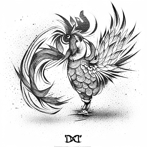 chinese zodiac rooster tattoo design idea