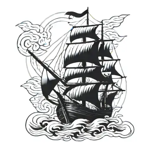 piates ship tattoo design idea