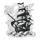 piates ship tattoo design idea