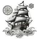 piates ship tattoo design idea