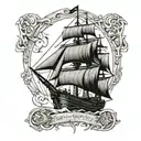 piates ship tattoo design idea