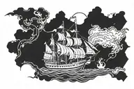 piates ship tattoo design idea