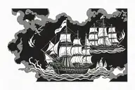 piates ship tattoo design idea