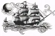 piates ship tattoo design idea