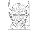 Demon face tattoo design idea