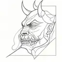 Demon face tattoo design idea