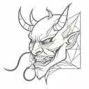 Demon face tattoo design idea