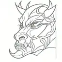 Demon face tattoo design idea