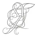 j e initials intertwined tattoo design idea