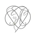 j e initials intertwined tattoo design idea
