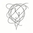 j e initials intertwined tattoo design idea