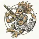 kokopelli playing a flute tattoo design idea