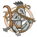 kokopelli playing a flute tattoo design idea