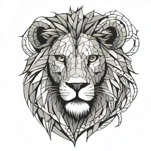 lion head, money, business  tattoo design idea
