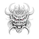 Hannya devil tattoo design idea