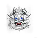 Hannya devil tattoo design idea