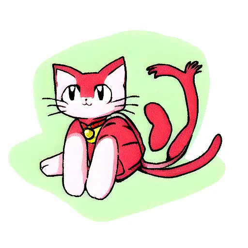 shrimp cat tattoo design idea