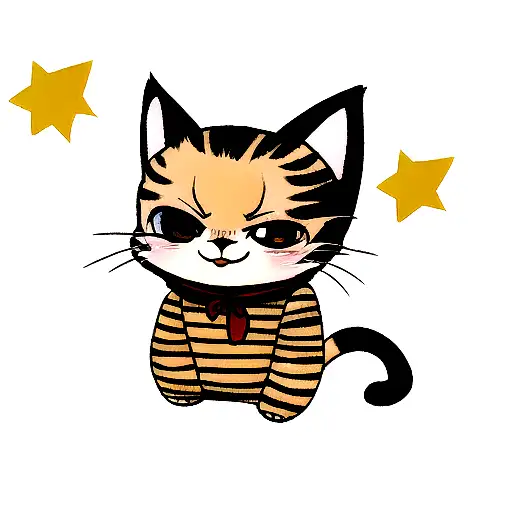 chucky cat tattoo design idea